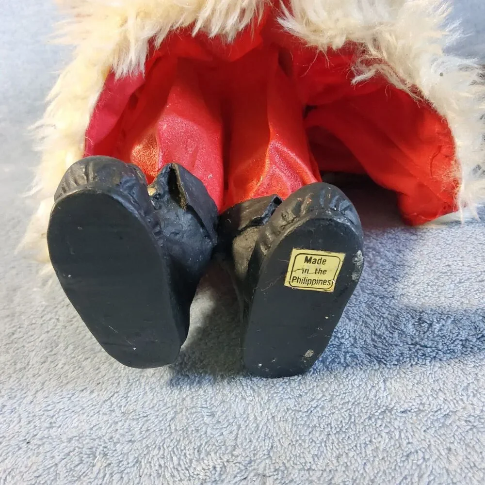 Vintage Santa Claus Figurine Playing Violin Fiddle Toy Sack Philippines **FLAW**